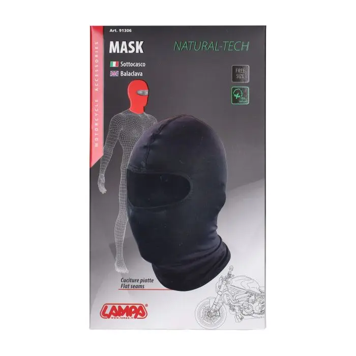 Балаклава Lampa полнолицевая хлопок черная 91306