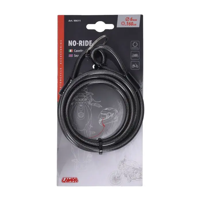 Lampa Universalschlosskabel 160 cm 6 mm anthrazit 90611