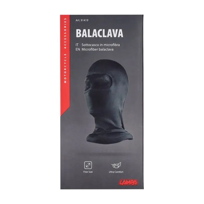 Балаклава Lampa полнолицевая из микрофибры черная 91419