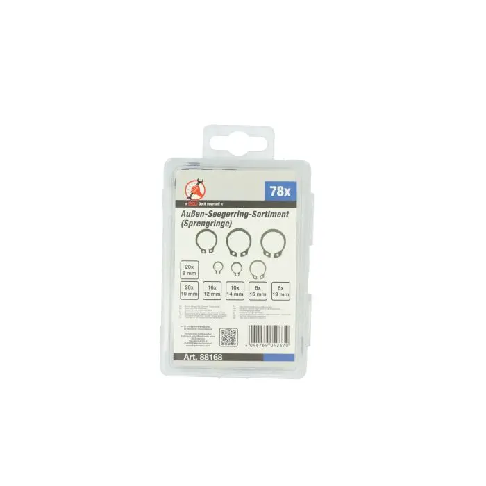 Boîte assortie circlips 8-19 mm 78 pcs