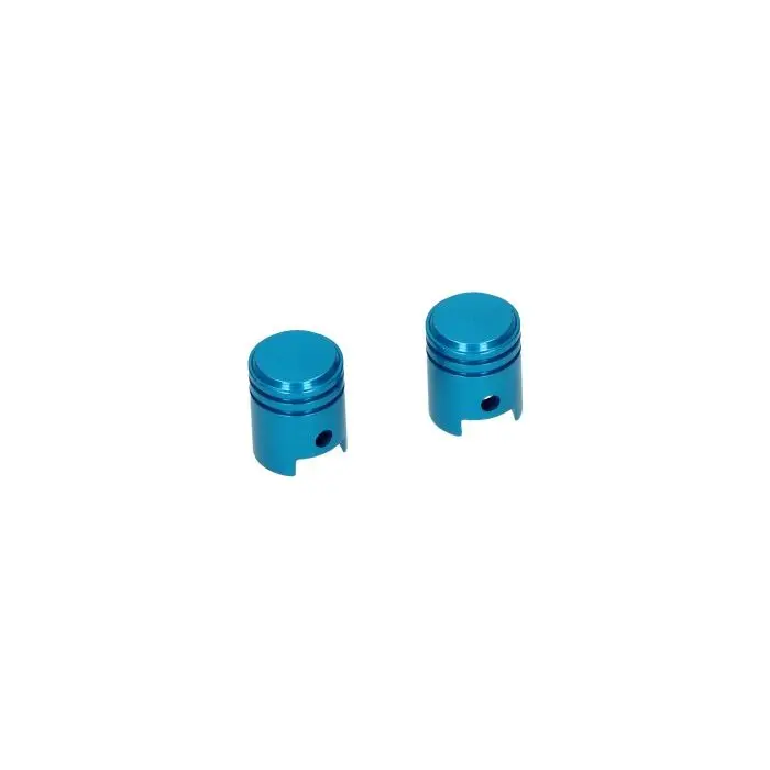 Bouchons de valves DMP modèle piston bleu alu 2 pcs