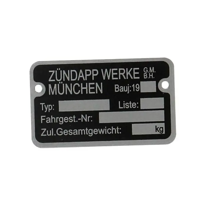 车架号牌 19...... zundapp