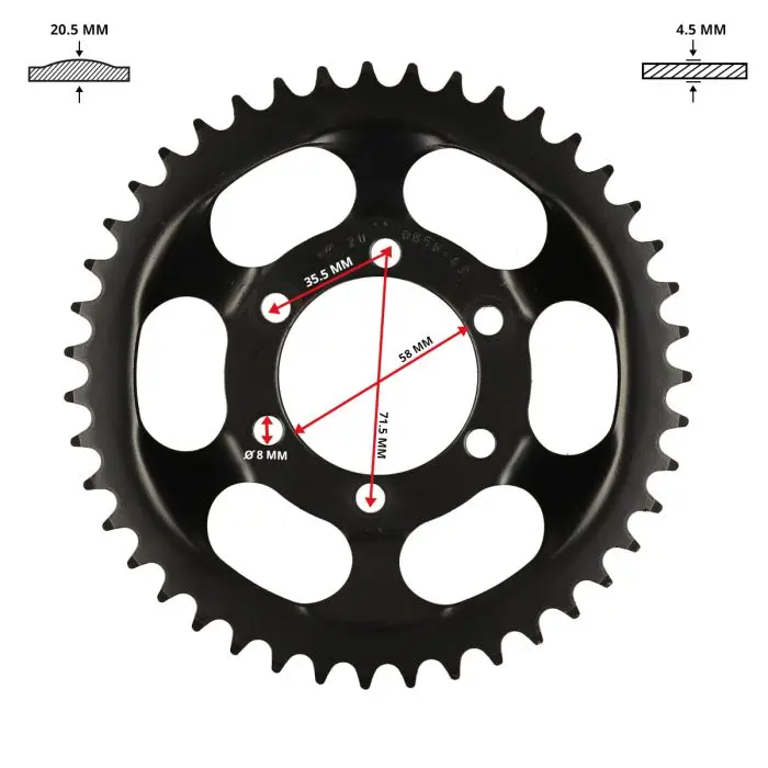 Đĩa xích Esjot 43 răng 3/16 Sprinter Z448-15.100 — góc nhìn thứ 4