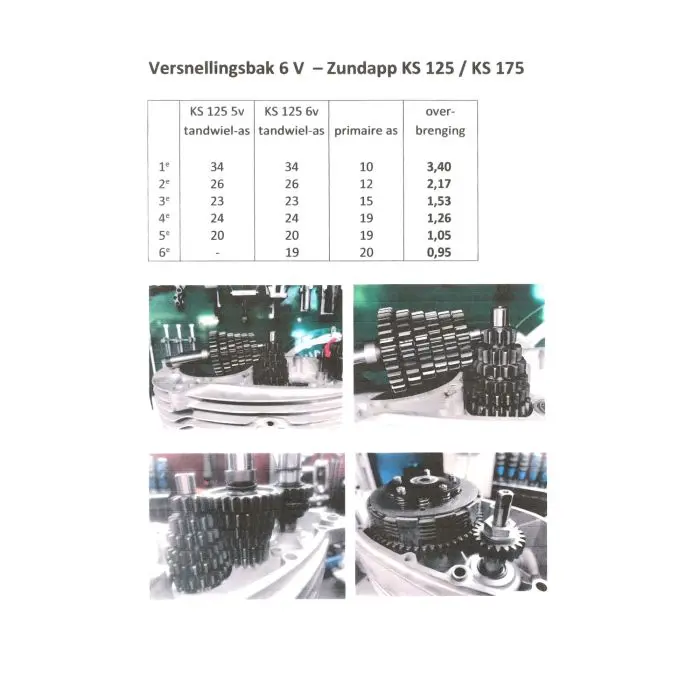 Getriebe Schmitt (hergestellt in der EU) 6v 125cc 6v-speed ks125, ks175