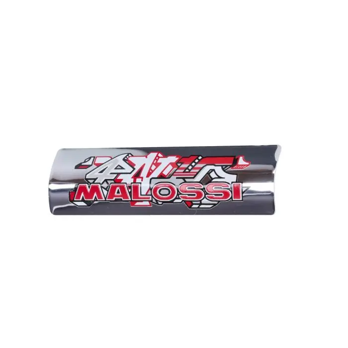 Plaque Malossi échappement aluminium 35x119mm chrome 3314869b