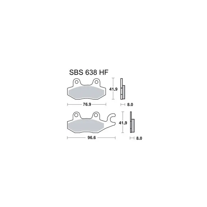 Bremsbelag SBS für filly, gpr, k-pipe, new dink, sco kymco 4t, sento, silence, tzr 134hf