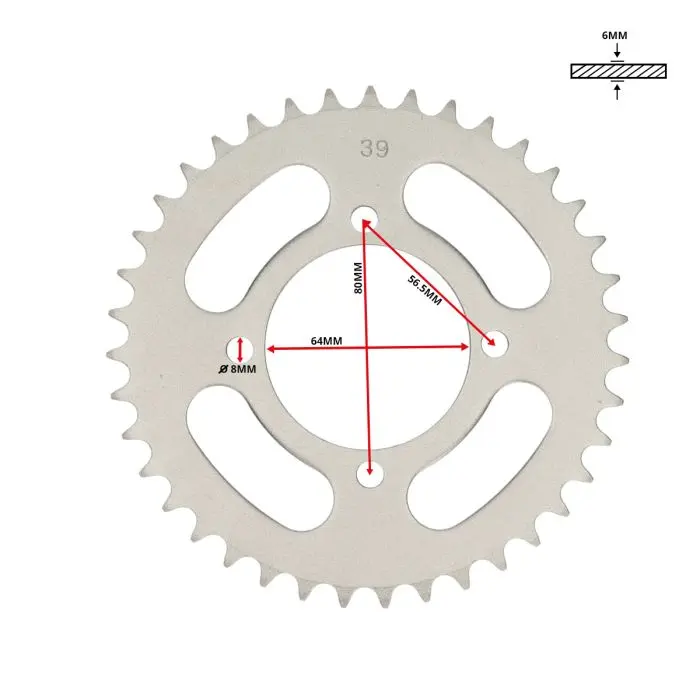 Couronne DMP grand trou 39 dents FS1