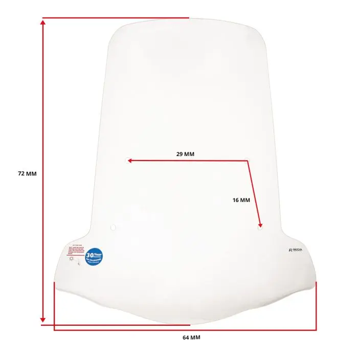 Regia ruit 72cm helder neo 4t met montageset (vanaf 2013)