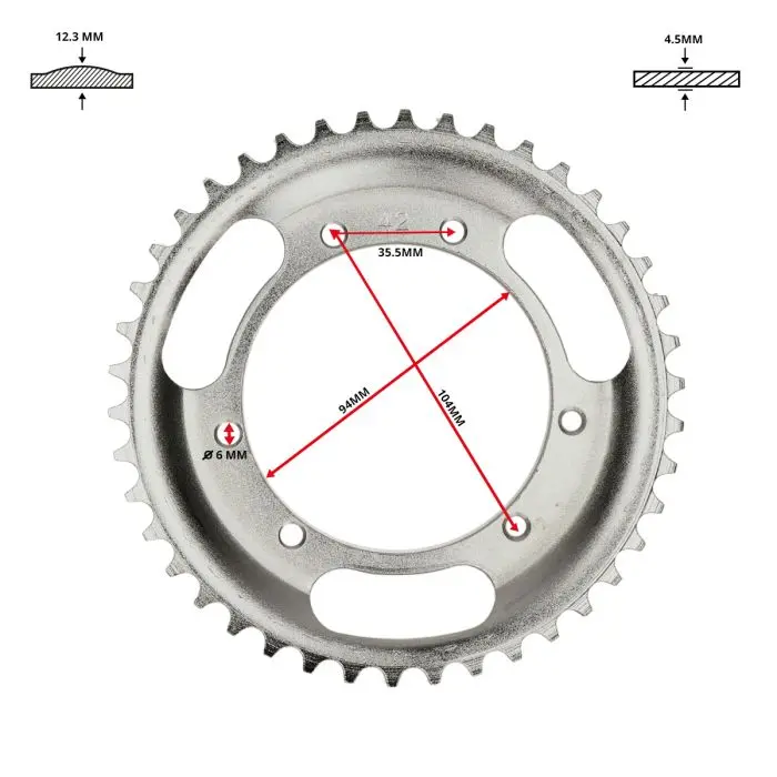 DMP 42-tooth sprocket Puch Maxi — view 2