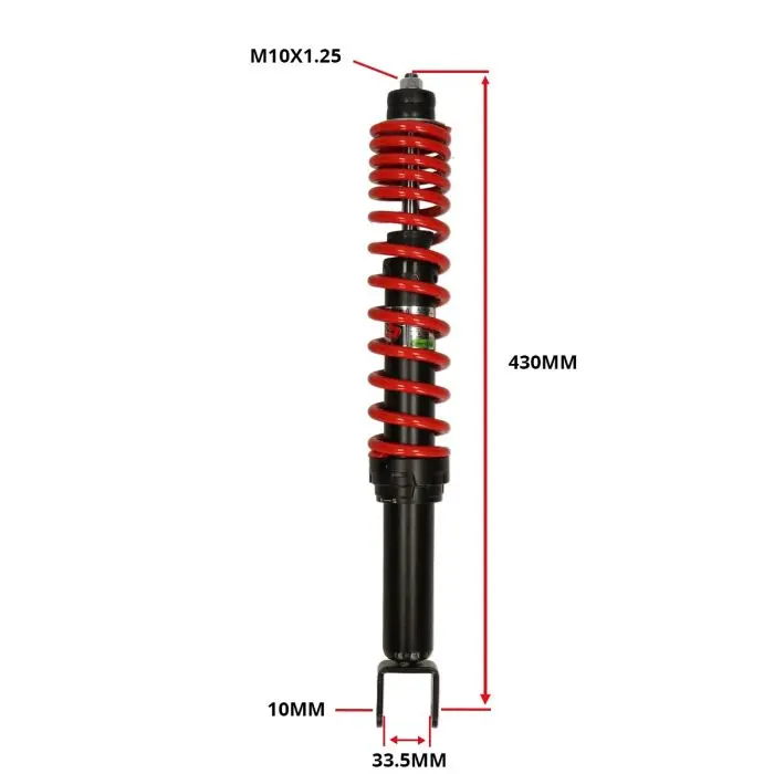 Amortisseur YSS hybride DTG réglable 395mm noir Primavera Sprint OB222-395P-02-85