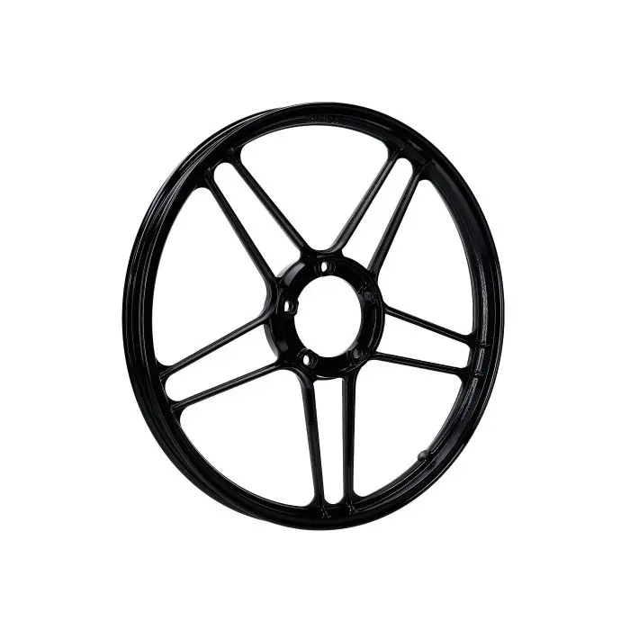 Roue avant/arrière étoile 10 rayons 17 pouces noir brillant Puch Maxi