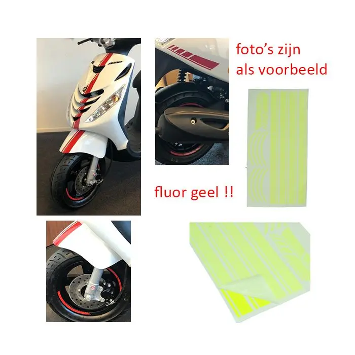 Kit déco sport euro-2/4/5 AMG jaune fluorescent 14 pièces zip2000