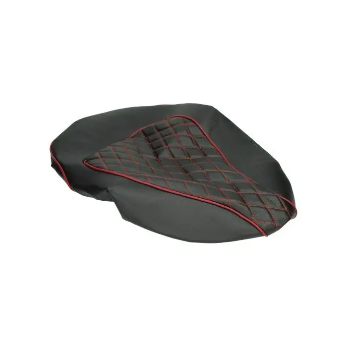 Housse de selle Regia Chesterfield noir avec passepoil rouge zip2006 4t