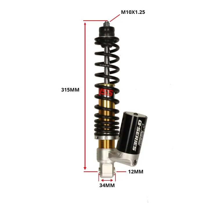 Amortisseur fourche avant YSS 280mm confort gaz noir Primavera 125 4T / Sprint 125 4T