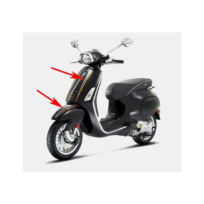 Kit décoration Piaggio Original écran frontal aile avant anthracite/orange Primavera Sprint 606078m0002