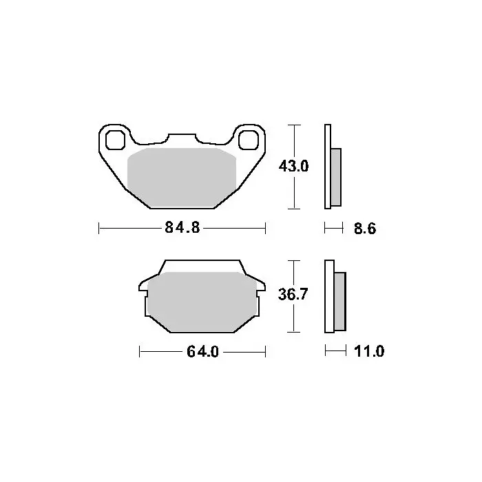 Bremsbelag SBS hinten agility 16inch, kxr 250cc, people, super-8, super-9, tgb 154hf