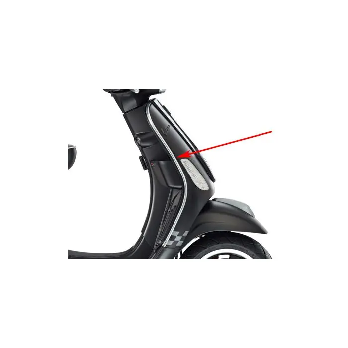 Piaggio 오리지널 크롬 레그 가드 장식 스트립 LXV, 베스파 LX, 베스파 S 622188 우측