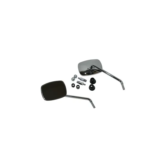 Vespa S용 전자식 승인 사각 크롬 백미러 페어 — 3번째 뷰
