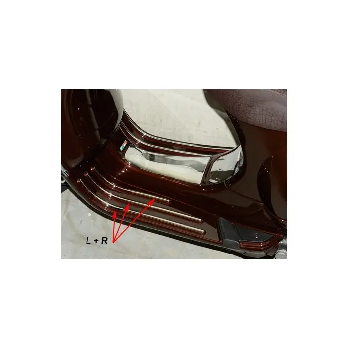 Sæt dekorative trimlister DMP fodtrin eksklusiv linje krom 6 stk LXV, Vespa LX, Vespa S
