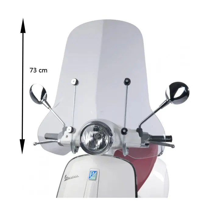 مصد رياح Piaggio أصلي مع مجموعة تركيب مرتفع شفاف 73 سم elettrica، Primavera 1b001042