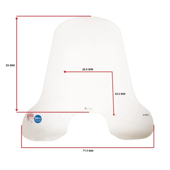 ریجیا ونڈ اسکرین ہائی ماؤنٹنگ کٹ کے ساتھ اصل ماڈل 70cm صاف اسپرنٹ — 3 ویو