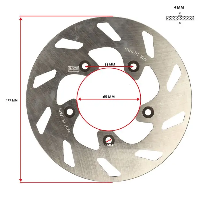 포뮬라 이탈젯 175 mm 후륜 브레이크 디스크 — 2번째 뷰