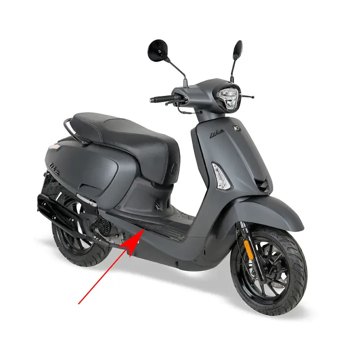 شريط زخرفي Kymco أصلي للقدم اليمنى أسود لامع 64317-acc1-e10-n1p