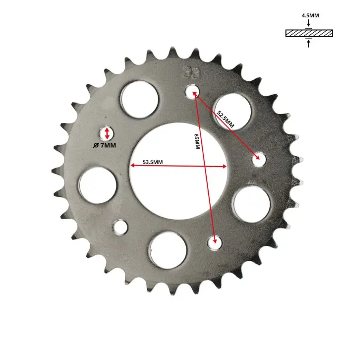 Hammasratas DMP 33 hammast 3/16 Kreidler — 4. vaade