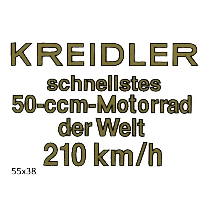 Sticker The best 50 cm³ engine in the world 210 km/h gold Kreidler
