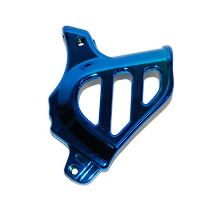 Couvercle DMP roue à chaîne avant chrome bleu Minarelli AM6