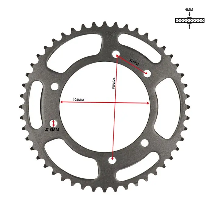 DMP Kettenrad 48 Zähne DT50R, DT50SM, Furia, Ryz, Senda, SMX, XSM, XTM