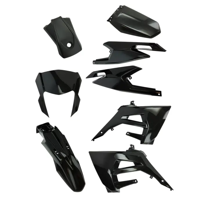Verkleidungssatz TNT 8-teilig hochglanz schwarz für Gilera RCR, SMT, Senda X-Treme ab 2018