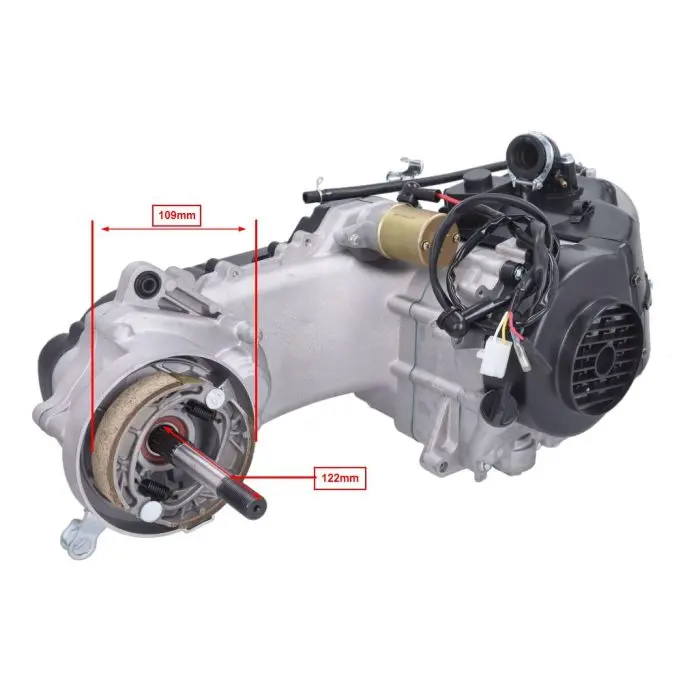 Motor completo 10 polegadas eixo longo 4T GY6 — vista 4