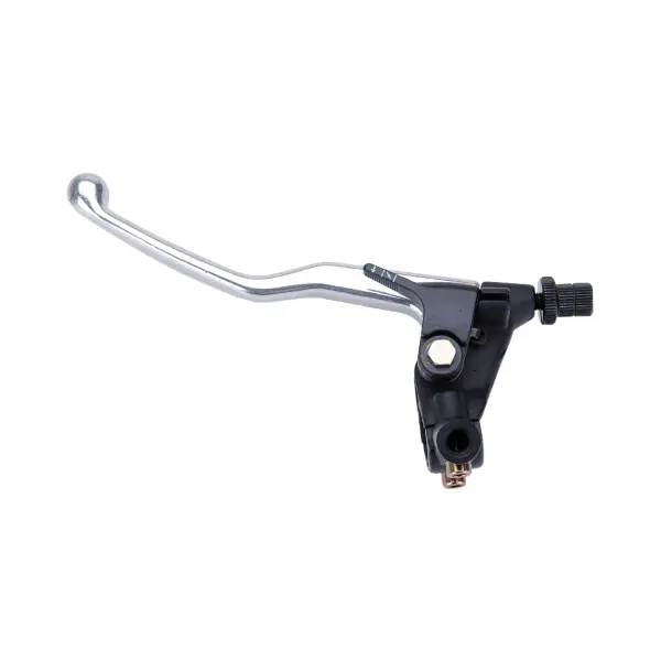 Poignée-levier d'embrayage Domino aluminium gauche noir poli avec levier de starter et support rétro M10