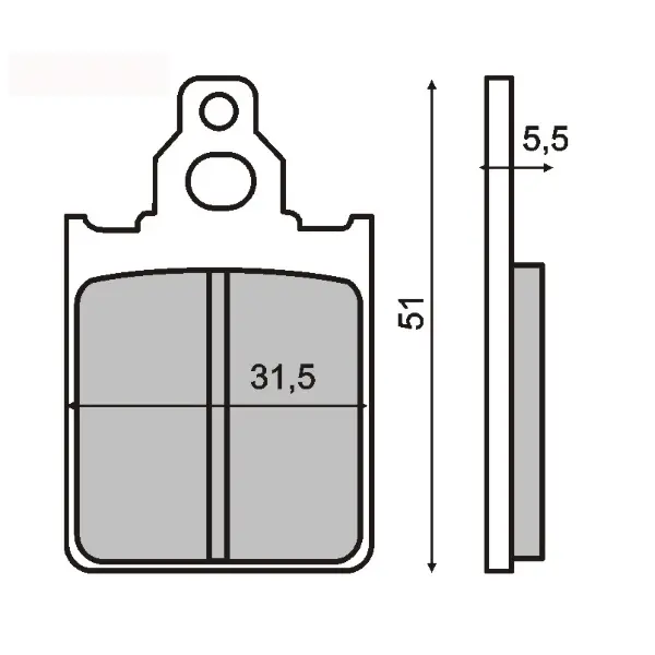 Plaquettes de frein organique RMS RCLA Piaggio Quartz 50 cc/Vespa PX
