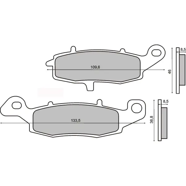 RMS スズキ SV 650S 用 オーガニック ブレーキパッド
