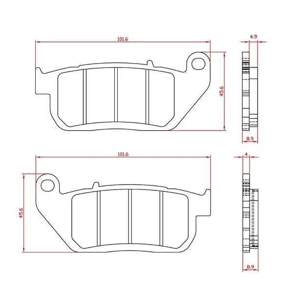 Harley Davidson Sportster 1200용 RMS 오가닉 브레이크 패드