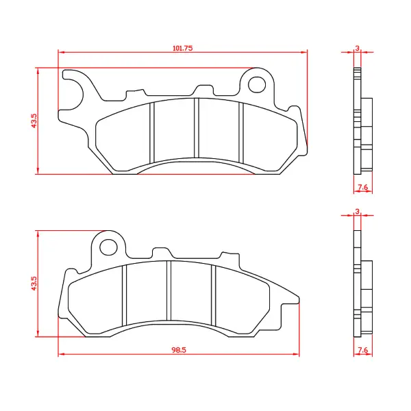 Organische RMS Bremsbeläge Honda Sh mode 125