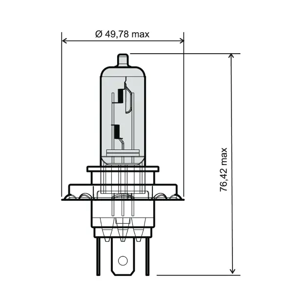 Gloeilamp RMS H4 12V 60/55W wit