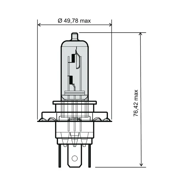 Ampoule RMS H4 12V 60/55W Bleu
