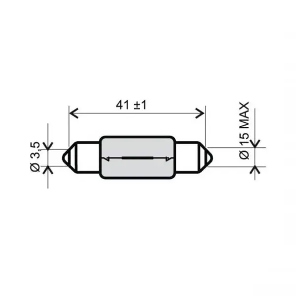 Lampadina FLOSSER 6V 18W SV8,5 15x41mm