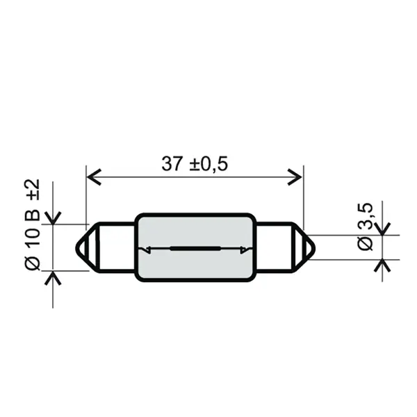 Λαμπτήρας RMS 12V 10W T11x39 Λευκός