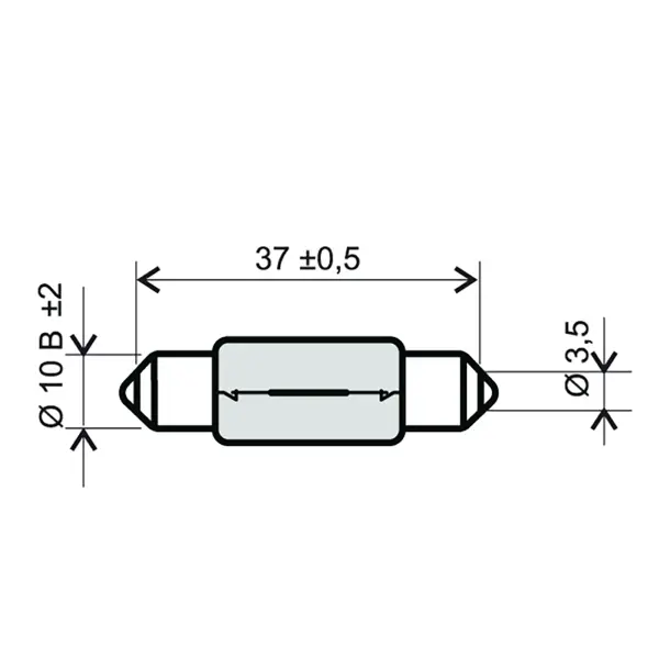 RMS 12V 5W T11x39 سفید بلب