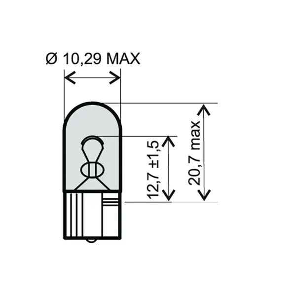 RMS 12V 5W W2 1X9 5D 오렌지 전구