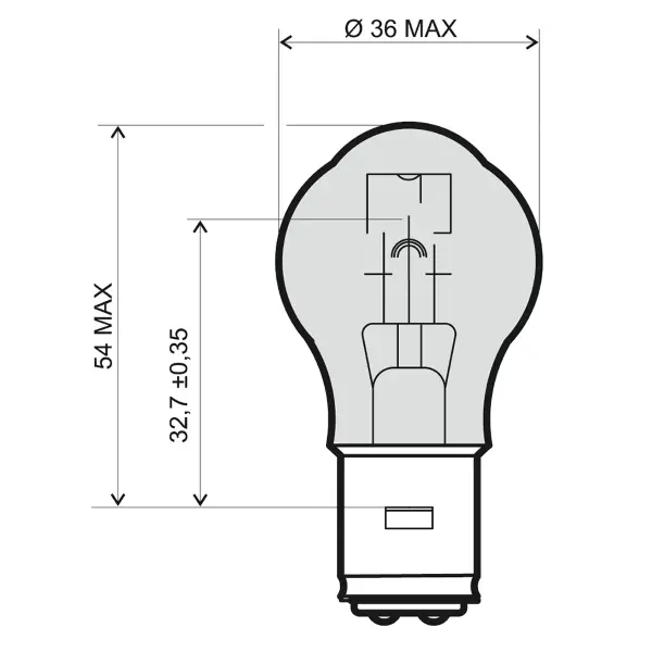 RMS 12V 35/35W BA20D 白色電球