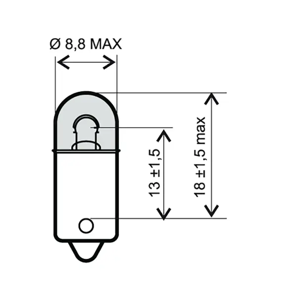 Λαμπτήρας RMS 12V 4W BA9S λευκός