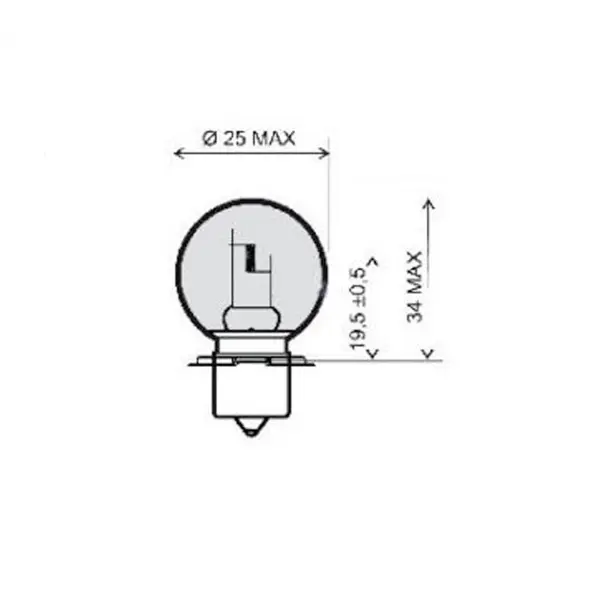 Ampoule RMS 12V 15W P26S Blanche