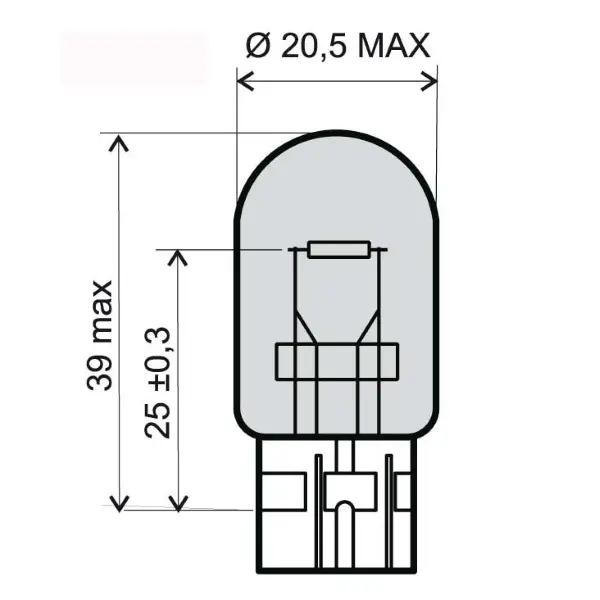 Ampoule RMS 12V 21/5W T20