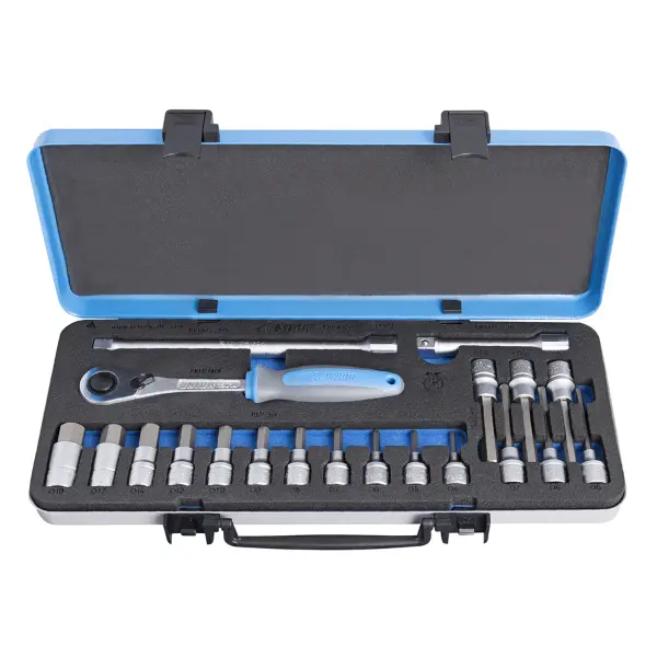 علبة معدنية لمفاتيح براغي 1/2 بوصة مع ملحقات تغليف BI من Unior - 190BIHX1P20