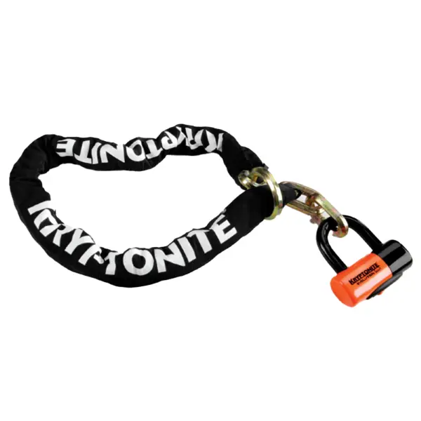 Kette Kryptonite New York Noose 1213 und Schloss Evolution Series 4 orange schwarz